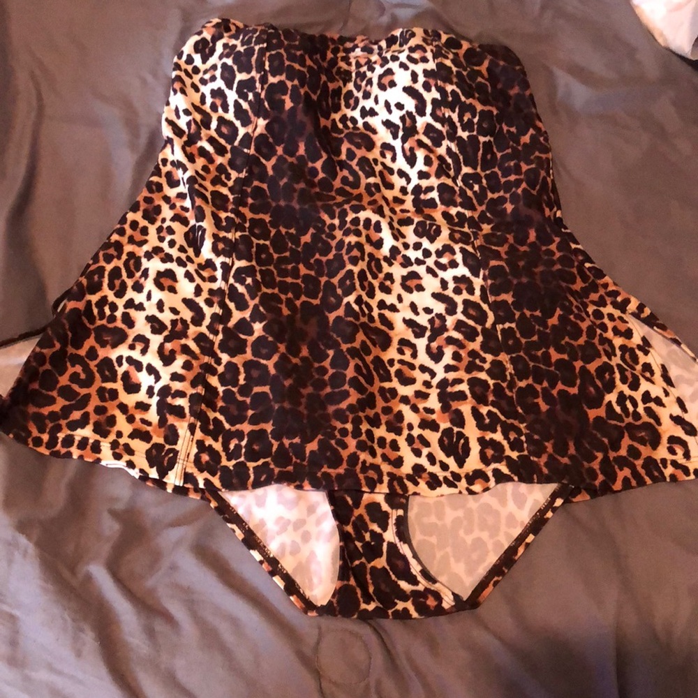 Strapless swim dress